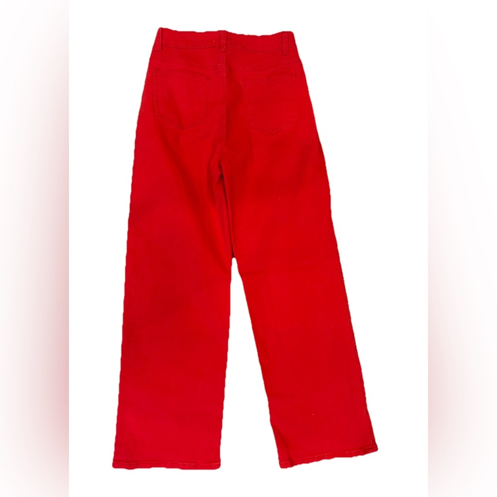 Pink Lily Bold Red Women's Wide Leg Jeans Size 27 - Picture 5 of 5